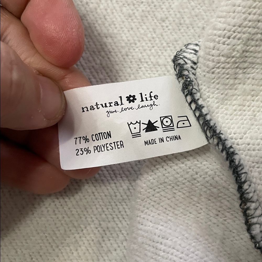 Natural Life Easy Does It raw hem cropped oversized quarter zip l/xl - Picture 7 of 8